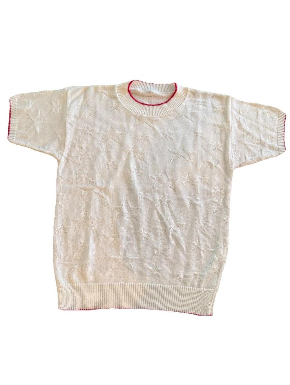 Vintage Star Sweater Short Sleeves Women’s Small 4th Of July